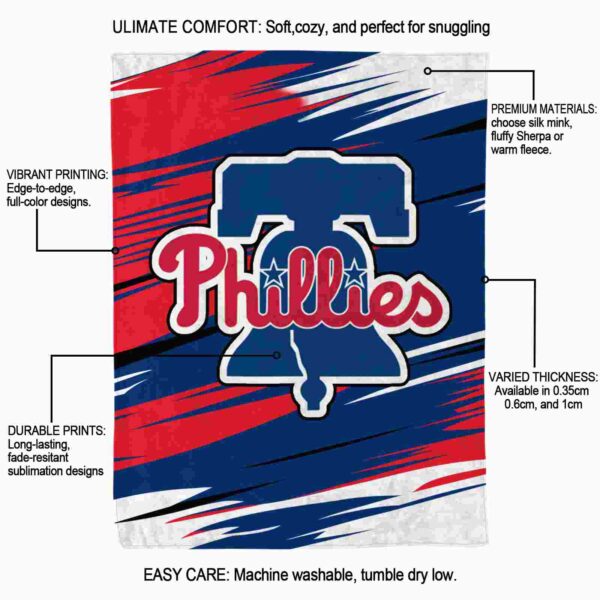 philadelphia phillies paint streaks blue white blanket new arrival