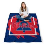 philadelphia phillies splatter effect blue blanket high quality