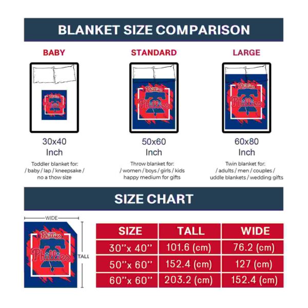 philadelphia phillies splatter effect blue blanket trendy