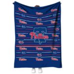 philadelphia phillies striped pattern blue blanket best selling