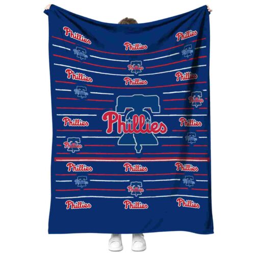 philadelphia phillies striped pattern blue blanket best selling