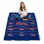 philadelphia phillies striped pattern blue blanket high quality