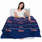 philadelphia phillies striped pattern blue blanket latest model