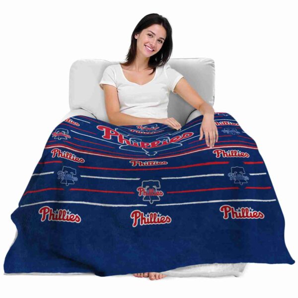 philadelphia phillies striped pattern blue blanket latest model