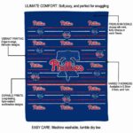 philadelphia phillies striped pattern blue blanket new arrival