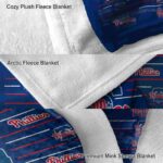 philadelphia phillies striped pattern blue blanket premium grade