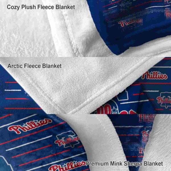philadelphia phillies striped pattern blue blanket premium grade
