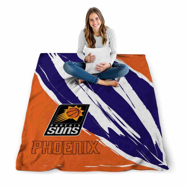 phoenix suns brushstrokes purple white blanket high quality