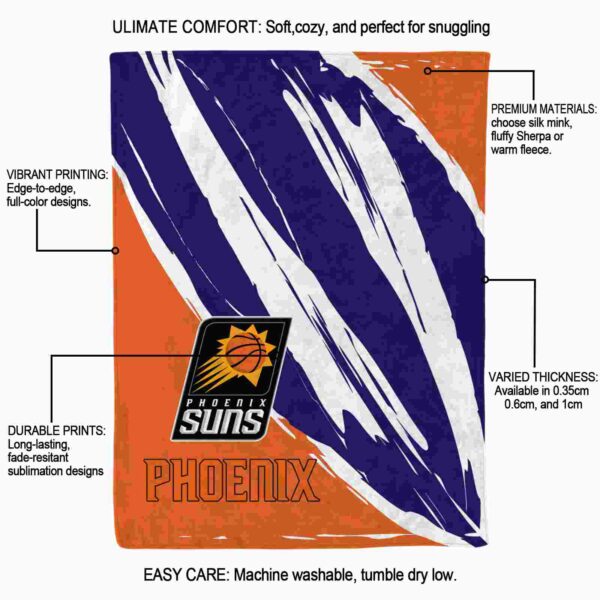 phoenix suns brushstrokes purple white blanket new arrival
