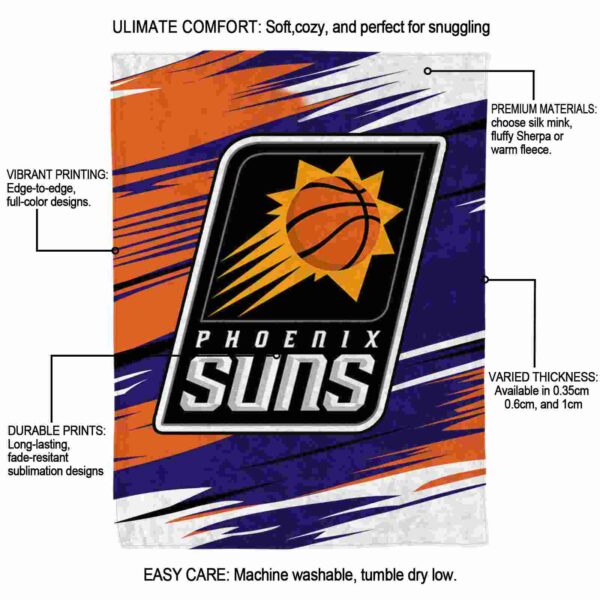 phoenix suns paint streaks purple white blanket new arrival