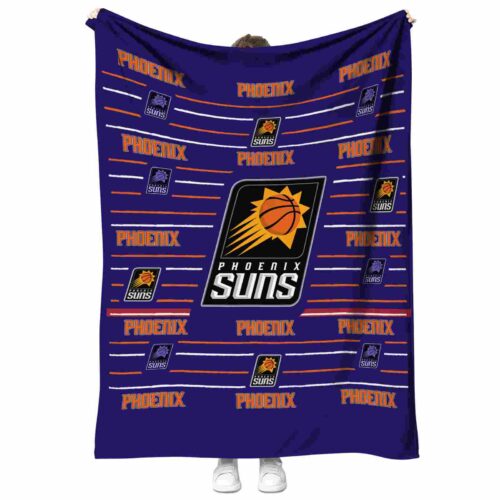 phoenix suns striped pattern purple blanket best selling
