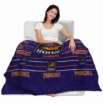 phoenix suns striped pattern purple blanket latest model