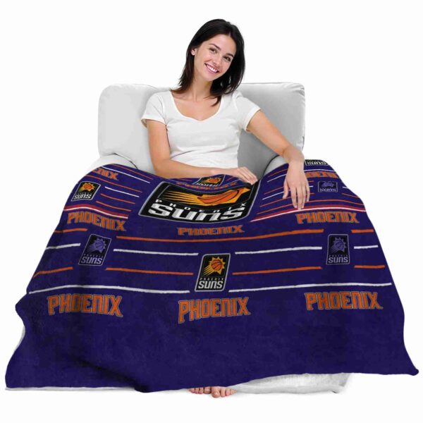 phoenix suns striped pattern purple blanket latest model