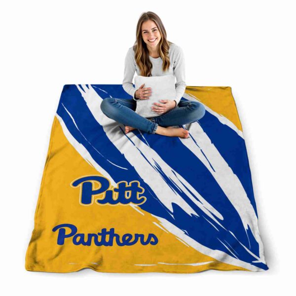 pittsburgh panthers brushstrokes royal blue white blanket high quality