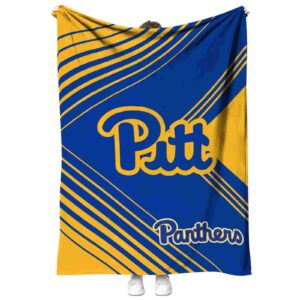 pittsburgh panthers diagonal stripes royal blue blanket best selling