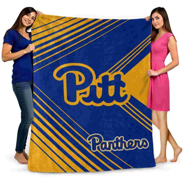 pittsburgh panthers diagonal stripes royal blue blanket fashion forward