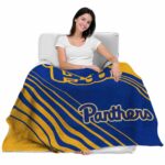 pittsburgh panthers diagonal stripes royal blue blanket latest model