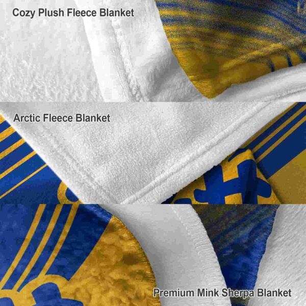 pittsburgh panthers diagonal stripes royal blue blanket premium grade