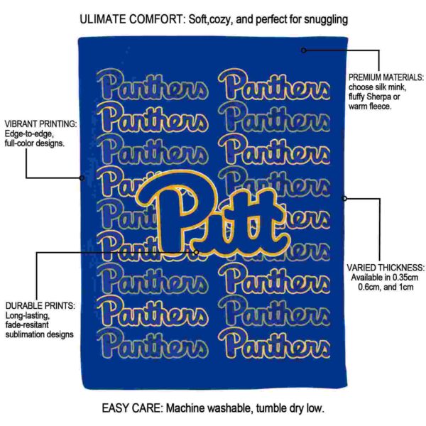 pittsburgh panthers fan pride royal blue blanket new arrival