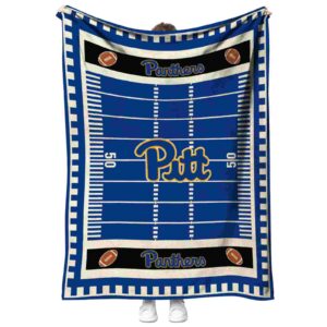 pittsburgh panthers football field royal blue blanket best selling