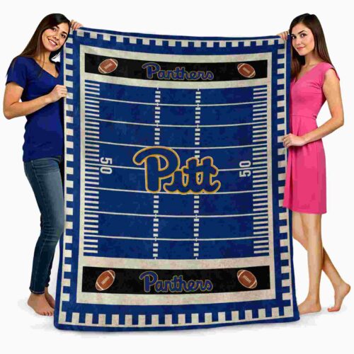pittsburgh panthers football field royal blue blanket fashion forward
