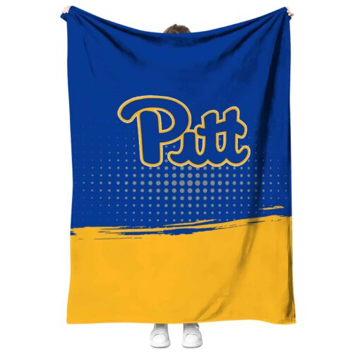 pittsburgh panthers gradient dots royal blue blanket best selling