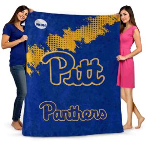 pittsburgh panthers grunge texture royal blue blanket fashion forward