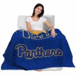 pittsburgh panthers grunge texture royal blue blanket best selling