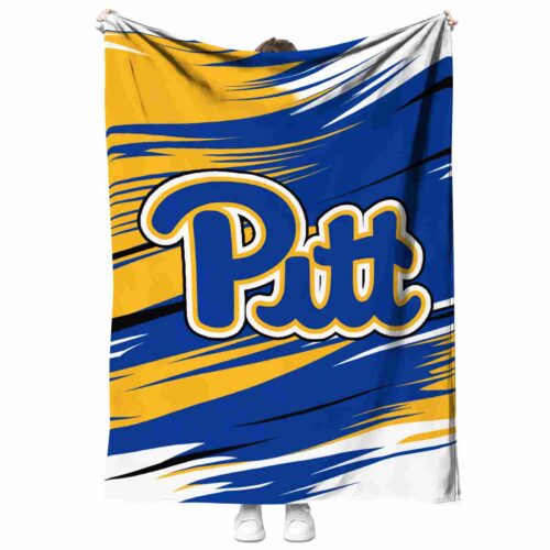 pittsburgh panthers paint streaks royal blue white blanket best selling
