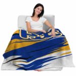 pittsburgh panthers paint streaks royal blue white blanket latest model