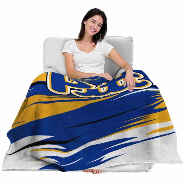 pittsburgh panthers paint streaks royal blue white blanket latest model