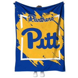 pittsburgh panthers splatter effect royal blue blanket best selling