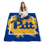 pittsburgh panthers splatter effect royal blue blanket best selling