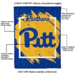 pittsburgh panthers splatter effect royal blue blanket best selling