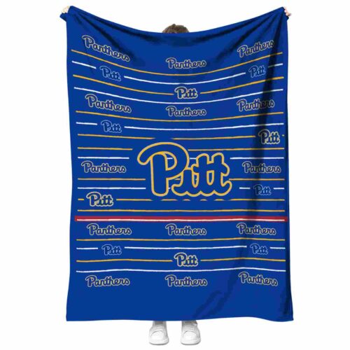 pittsburgh panthers striped pattern royal blue blanket best selling