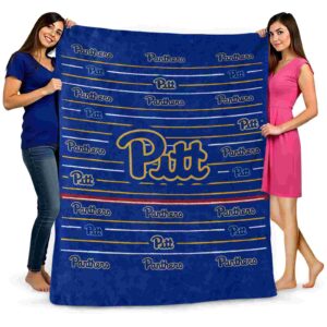 pittsburgh panthers striped pattern royal blue blanket fashion forward