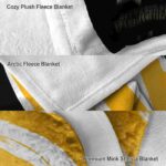 pittsburgh penguins brushstrokes yellow white blanket best selling