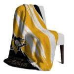 pittsburgh penguins brushstrokes yellow white blanket best selling