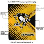 pittsburgh penguins diagonal stripes yellow blanket best selling