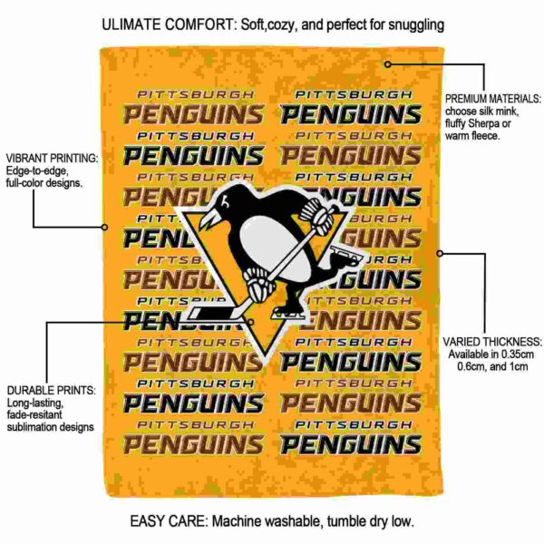 pittsburgh penguins fan pride yellow blanket new arrival