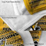 pittsburgh penguins fan pride yellow blanket premium grade