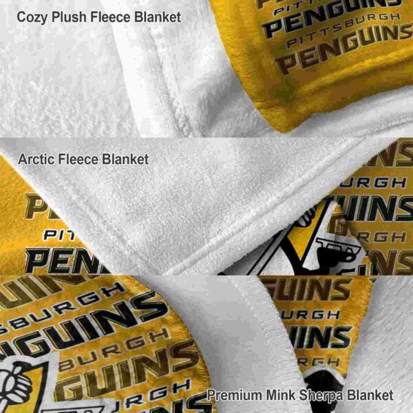 pittsburgh penguins fan pride yellow blanket premium grade