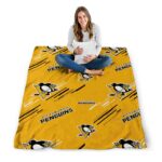 pittsburgh penguins fan spirit yellow blanket best selling