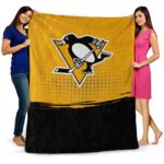pittsburgh penguins gradient dots yellow blanket best selling