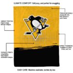 pittsburgh penguins gradient dots yellow blanket best selling