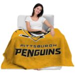 pittsburgh penguins grunge texture yellow blanket best selling
