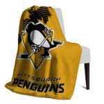 pittsburgh penguins grunge texture yellow blanket best selling