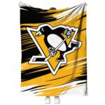 pittsburgh penguins paint streaks yellow white blanket best selling