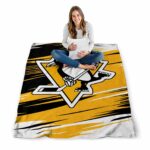 pittsburgh penguins paint streaks yellow white blanket best selling