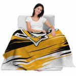 pittsburgh penguins paint streaks yellow white blanket best selling